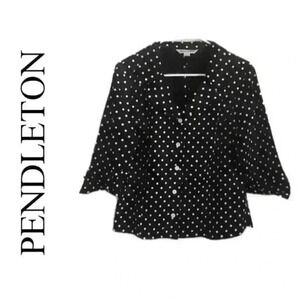 Pendleton light weight black and white polka dot blazer Size Small